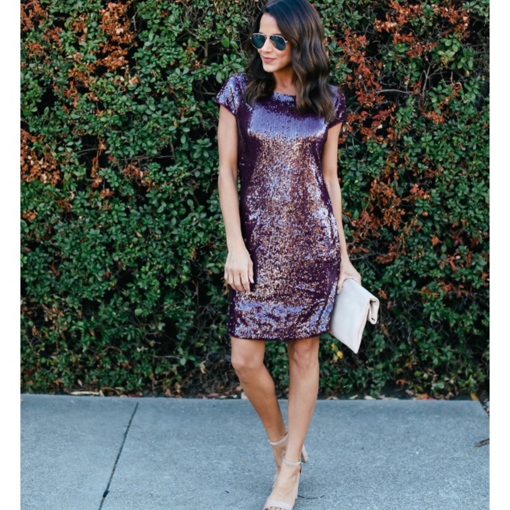 NWT: Purple Rain Sequin Dress: Vici XS